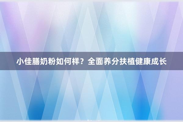 小佳膳奶粉如何样？全面养分扶植健康成长